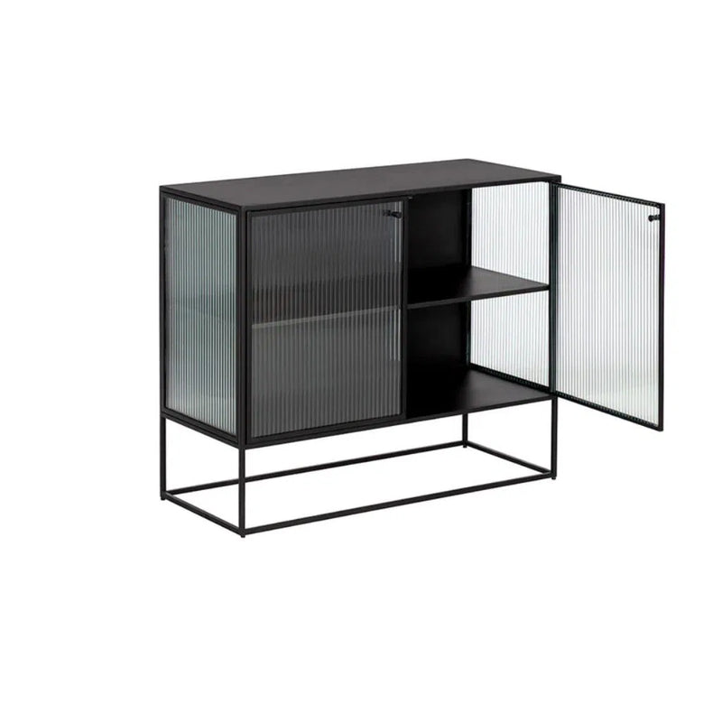 Parsons Iron Framed Glass Door Sideboard