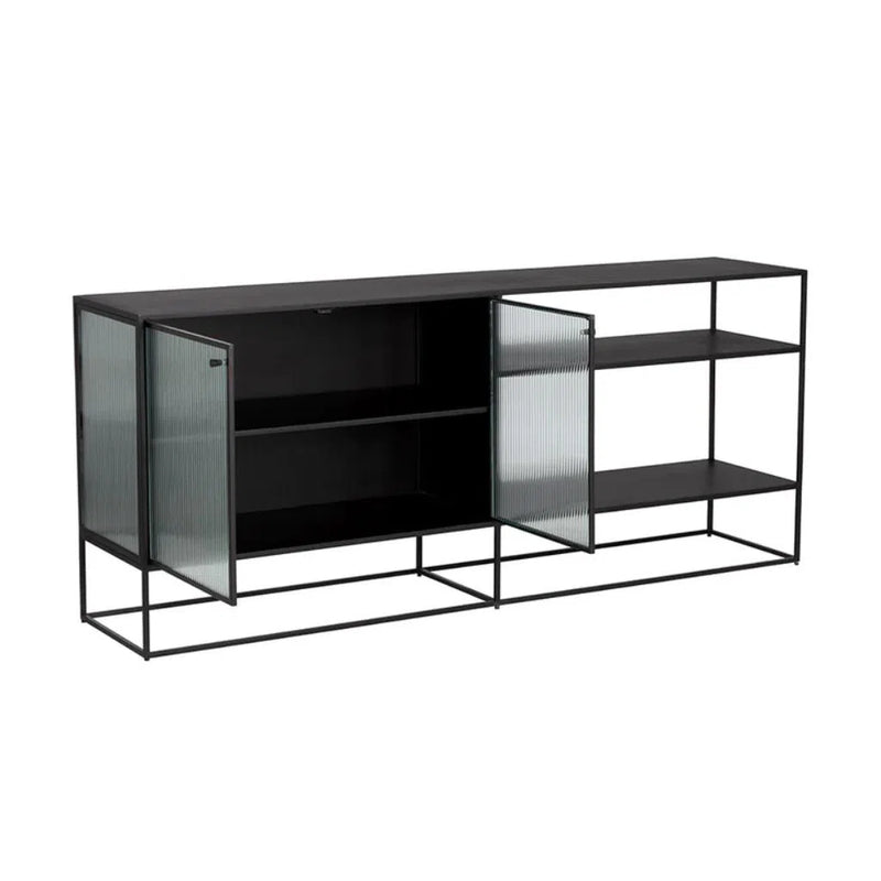 Parsons Iron Framed Glass Door Sideboard