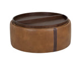 Borelli Leather Upholstered Round Storage Ottoman