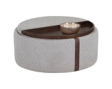 Borelli Leather Upholstered Round Storage Ottoman