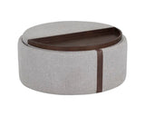 Borelli Leather Upholstered Round Storage Ottoman