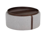 Borelli Leather Upholstered Round Storage Ottoman