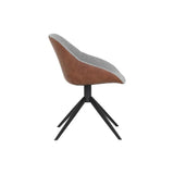 Mccoy Leather Upholstered Swivel Dining Chair