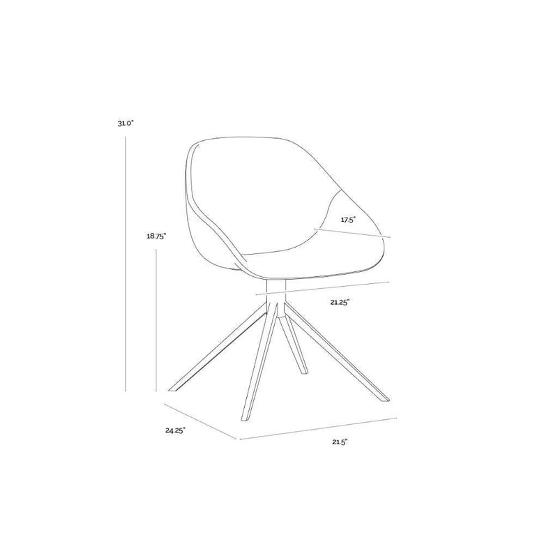 Mccoy Leather Upholstered Swivel Dining Chair