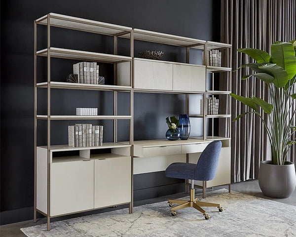 Ambrose Wooden Iron Modular Bookcase