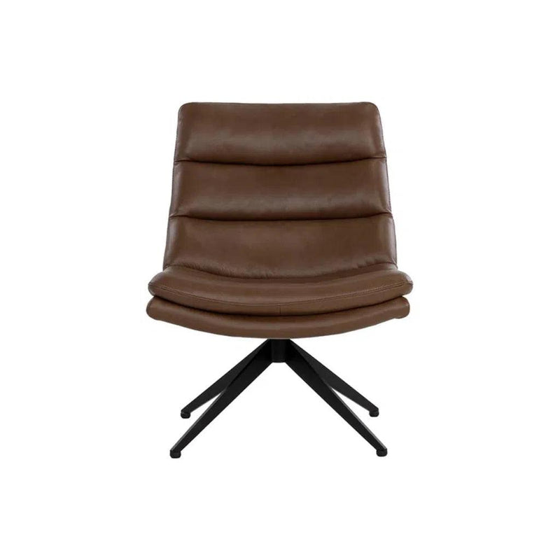 Keller Leather Upholstered Swivel Lounge Chair