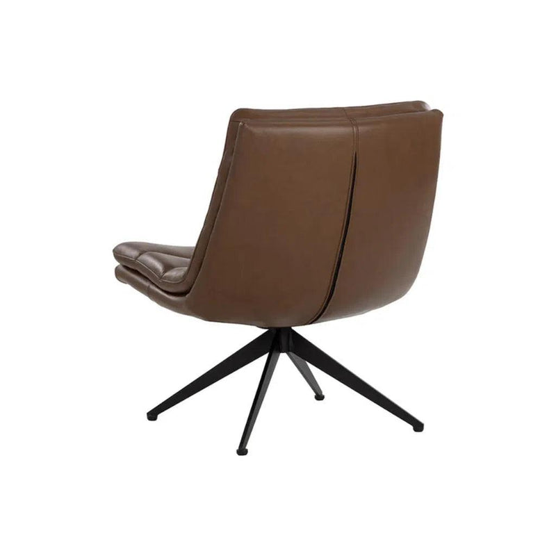 Keller Leather Upholstered Swivel Lounge Chair