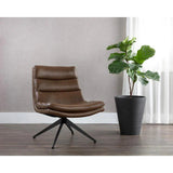 Keller Leather Upholstered Swivel Lounge Chair