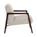 Neymar Lounge Chair Light Grey Leather With Oak Wood