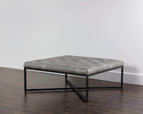 Endall Leather Upholstered Square Ottoman