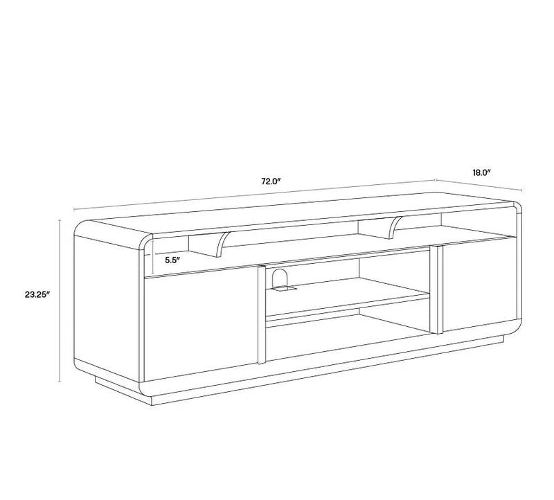 Kayden Media Console And Cabinet With Soft Closing Doors