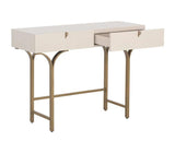 Celine Console Table Cream With Antique Brass Legs