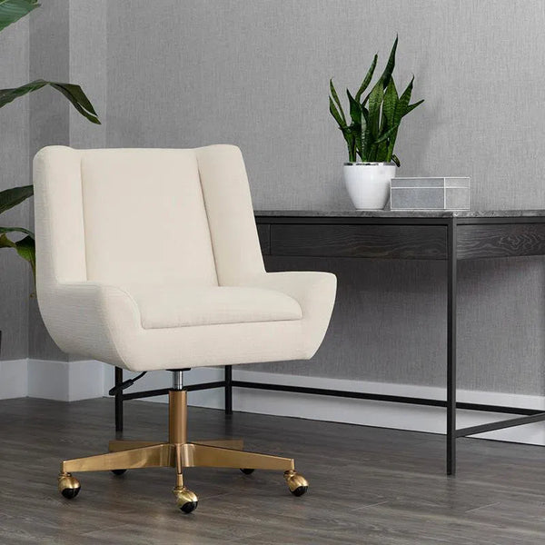 Mirian Office Chair Zenith Alabaster With Gold Base