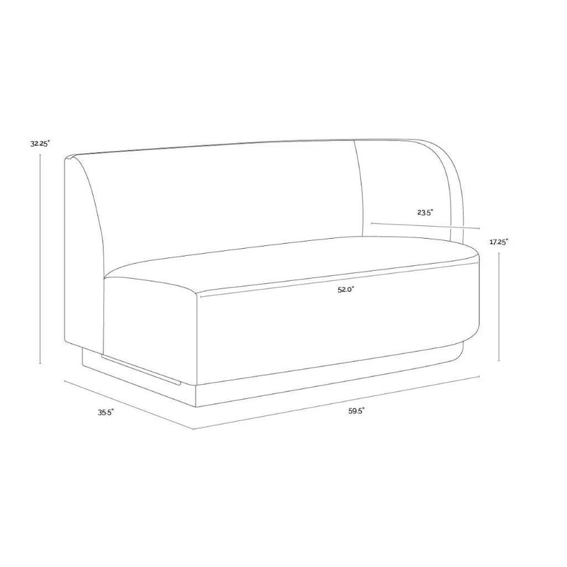 Jaclyn Fabric Upholstered Modular Right Armchair