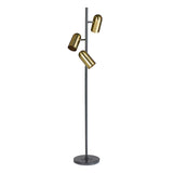 Tarlo Floor Lamp Black Marble Base Brass Finish