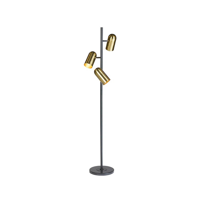 Tarlo Floor Lamp Black Marble Base Brass Finish