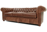 108" Caramel Brown Leather Chesterfield Sofa Made to Order Sofas & Loveseats LOOMLAN By Uptown Sebastian