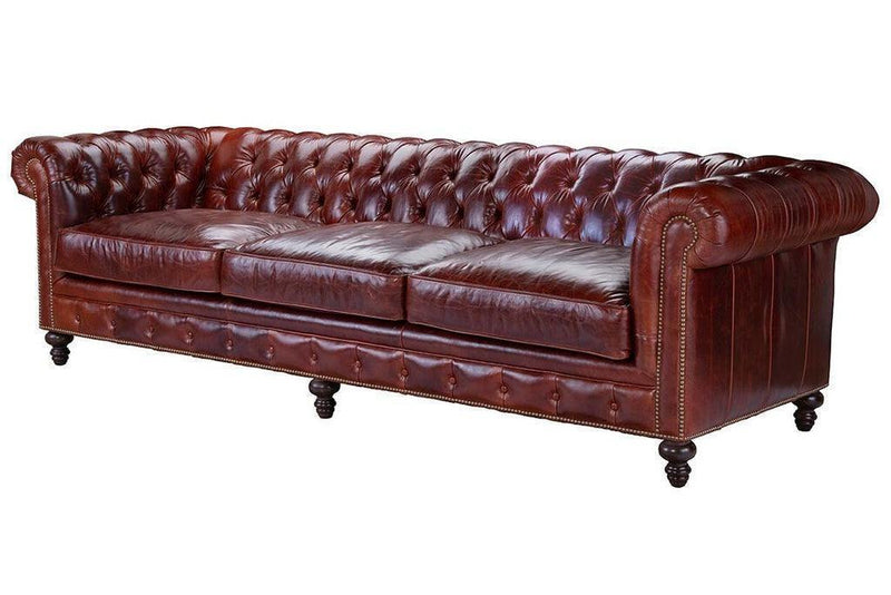 108" Long Leather Chesterfield Sofa Made to Order Sofas & Loveseats LOOMLAN By Uptown Sebastian
