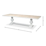 108" Rectangular Trestle Dining Table Seats 8