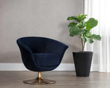 Carine Fabric Upholstered Swivel Lounge Chair