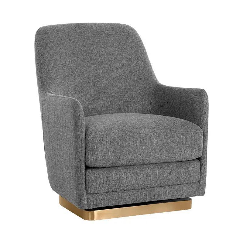 Marcela Swivel Lounge Chair Modern Comfort In Grey