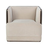 Sierra Armchair Modern Taupe Fabric With Bronze Frame