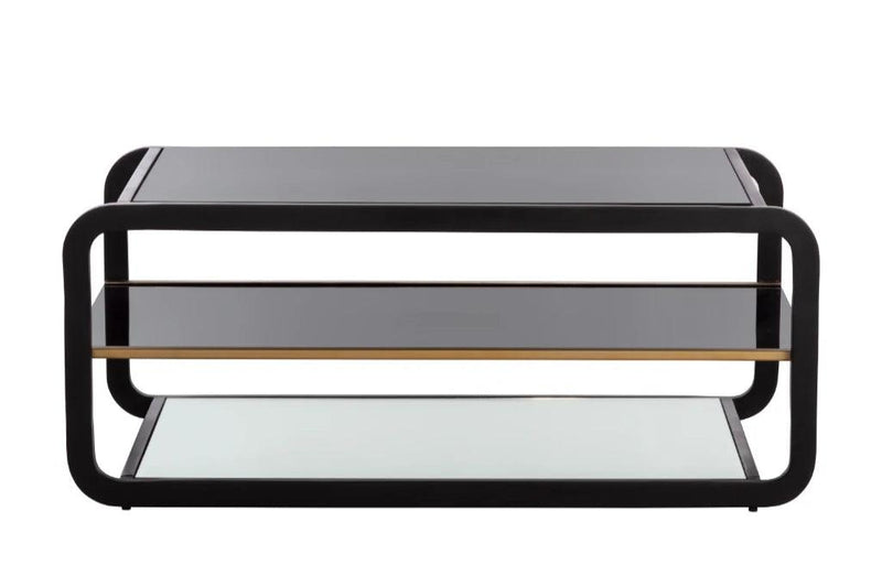 Ambretta Coffee Table Modern Black With Smoked Glass