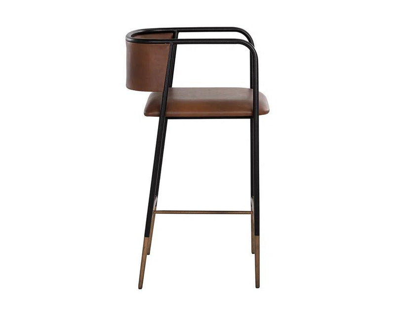 Brenan Leather Upholstered Elegant Counter Stool