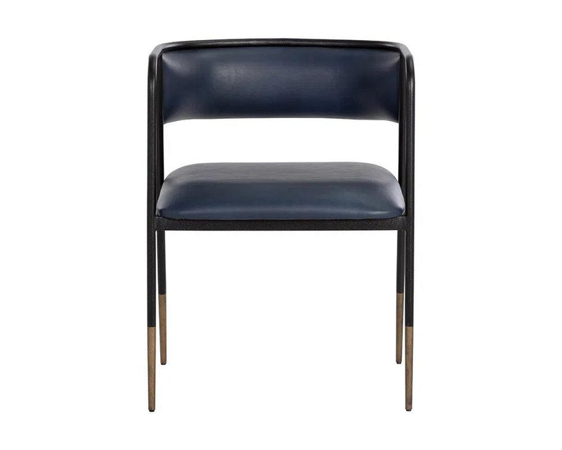 Brenan Leather Upholstered Elegant Dining Armchair