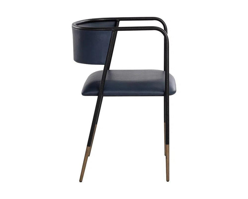 Brenan Leather Upholstered Elegant Dining Armchair