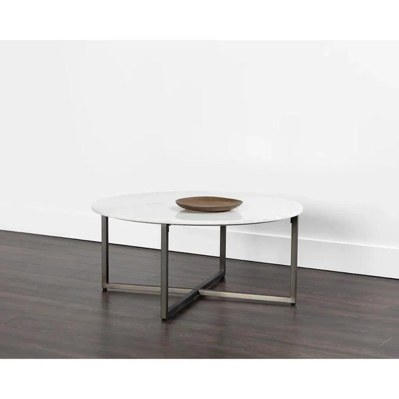 Kiara Steel Framed Marble Coffee Table