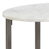 Kiara Side Table Modern White Marble Gunmetal Base