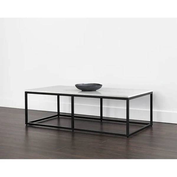 Ellery Marble Topped Rectangular Coffee Table