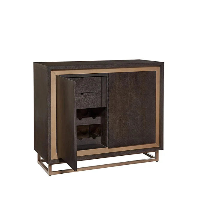 Baldessara Wine Cabinet With Solid Oak And Steel Frame