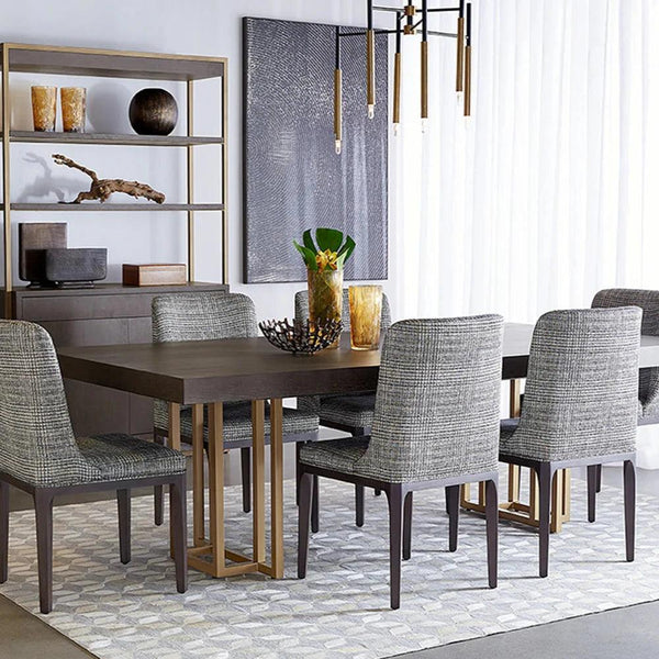 Baldessara Dining Table - Elegant Oak Veneer And Steel