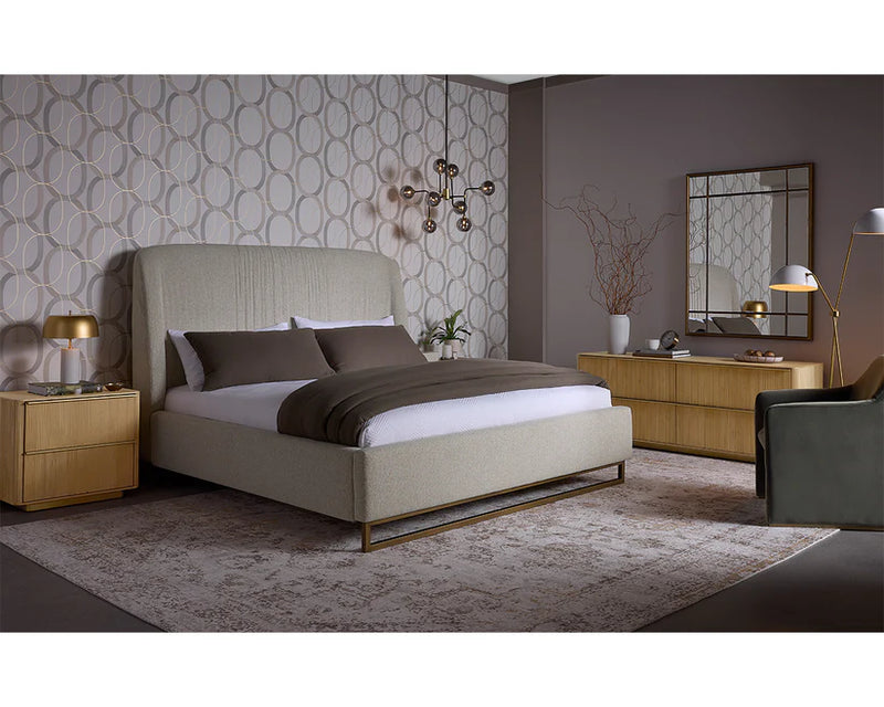 Nevin Fabric Upholstered Modern Platform Bed