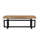 Pilar Cowhide Upholstered Transitional Backless Bench