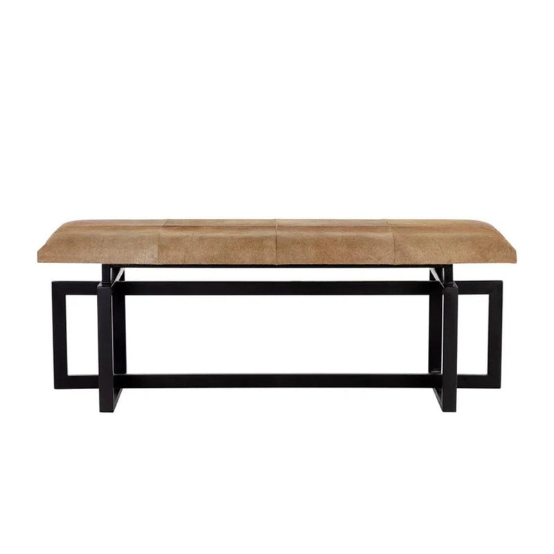 Pilar Cowhide Upholstered Transitional Backless Bench