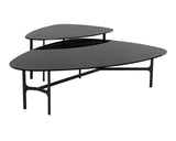 Kiernan Coffee Table With Black Glass Top And Metal Frame