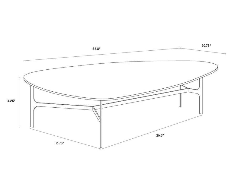 Kiernan Coffee Table With Black Glass Top And Metal Frame