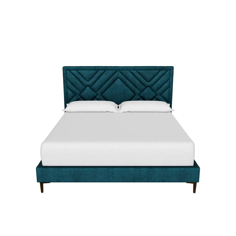 Elizio Fabric Upholstered Mid-Century Styled Bed