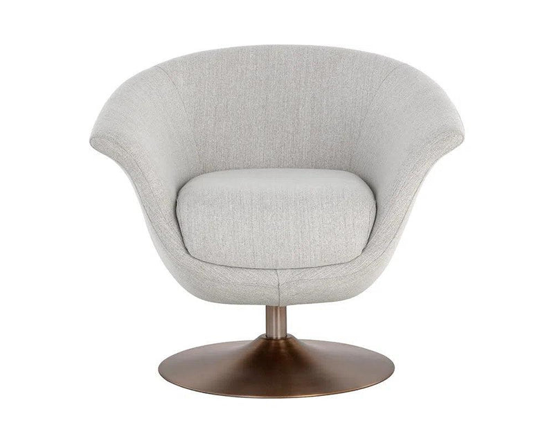 Carine Fabric Upholstered Swivel Lounge Chair