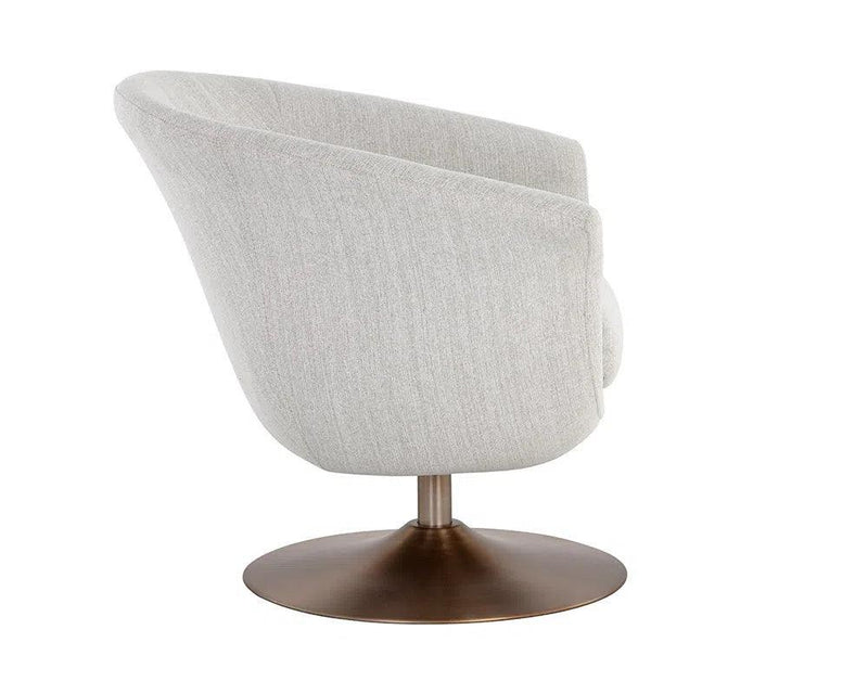 Carine Fabric Upholstered Swivel Lounge Chair