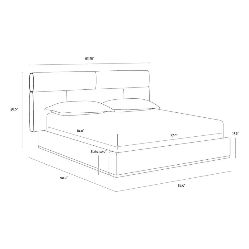 Beckham Polyester Upholstered King Bed