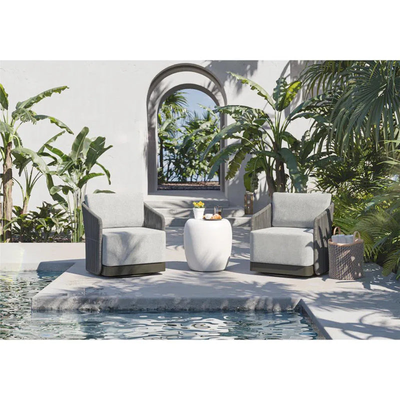 Iolite Concrete Outdoor Round End Table