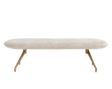 Elowen Fabric Upholstered Oval Designed Backless Bench