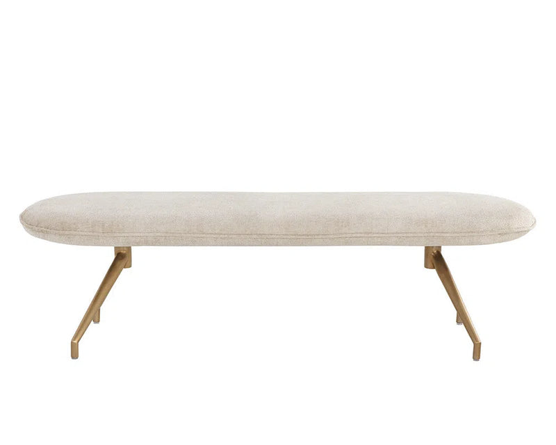 Elowen Fabric Upholstered Oval Designed Backless Bench