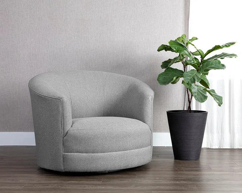 Grimaldi Fabric Upholstered Swivel Armchair