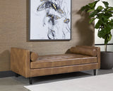 Donnie Leather Upholstered Classic Backless Bench