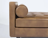 Donnie Leather Upholstered Classic Backless Bench